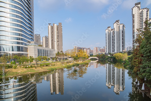 Scenery of Jinzhouyong Waterfront, Jiaomen, Nansha District, Guangzhou, China
