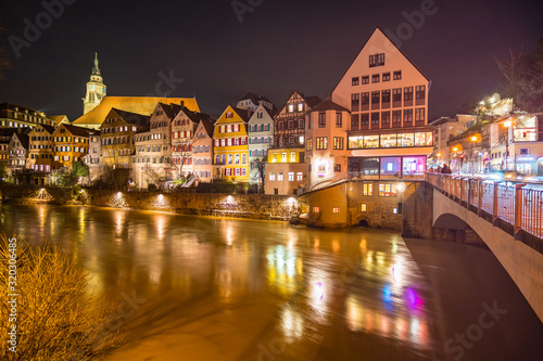 Nightlife in the historic old town of Tubingen