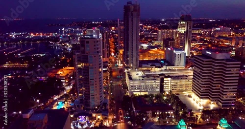 Wallpaper Mural 4K Aerial Twilight Video of Downtown of St Petersburg, Florida Torontodigital.ca