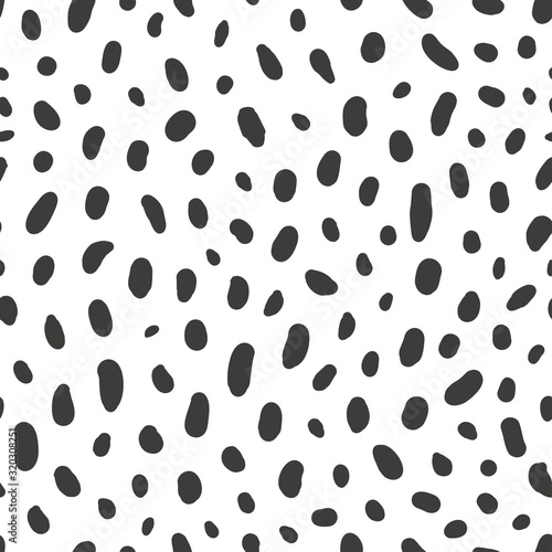 Simple animalistic abstract seamless patterns with spots and dots. Background for decoration, wrapping paper, wallpaper, cards and greetings. Minimalistic wild style two colors