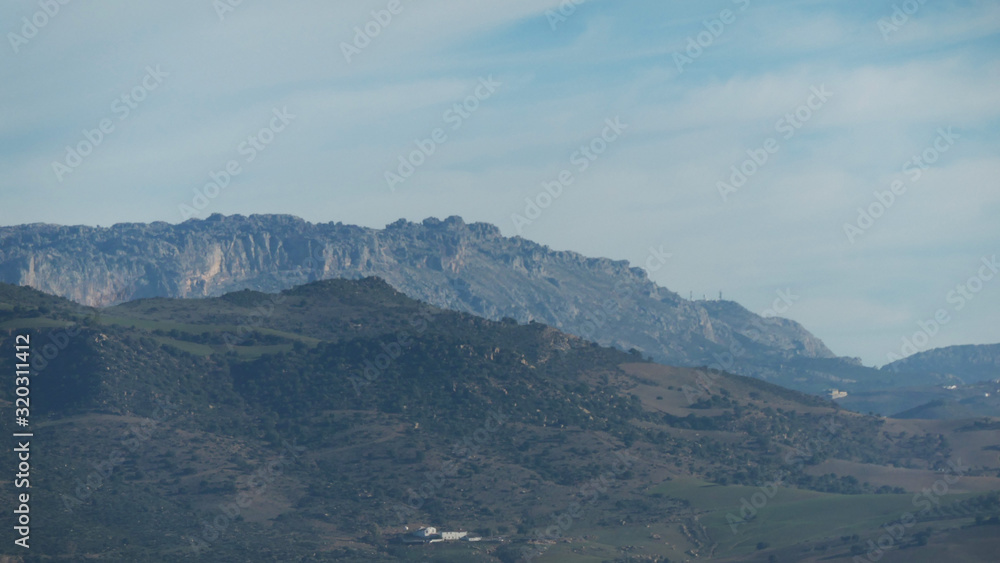 Mountain range across valley