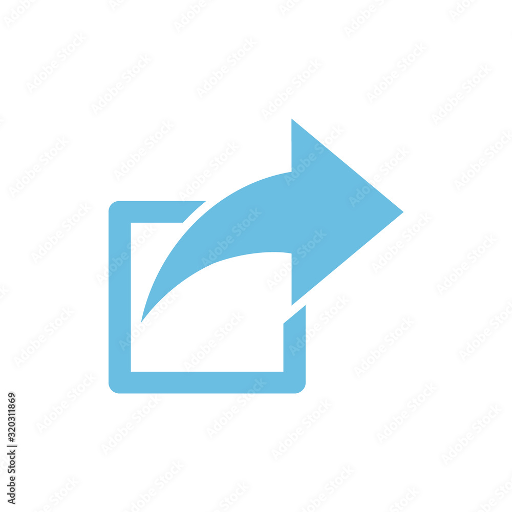 Share arrow icon isolated on the white background