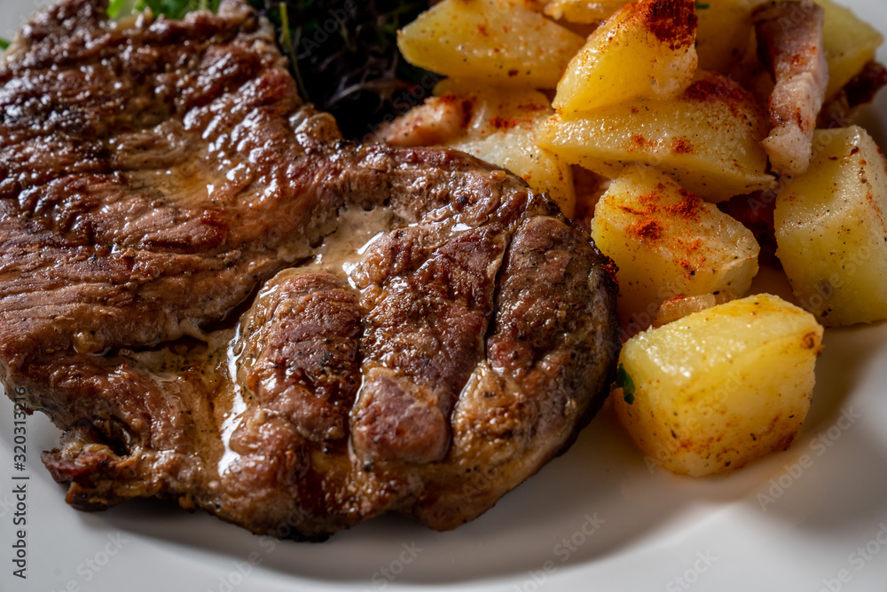 pork steak with nature potatoes pork steak with nature potatoes