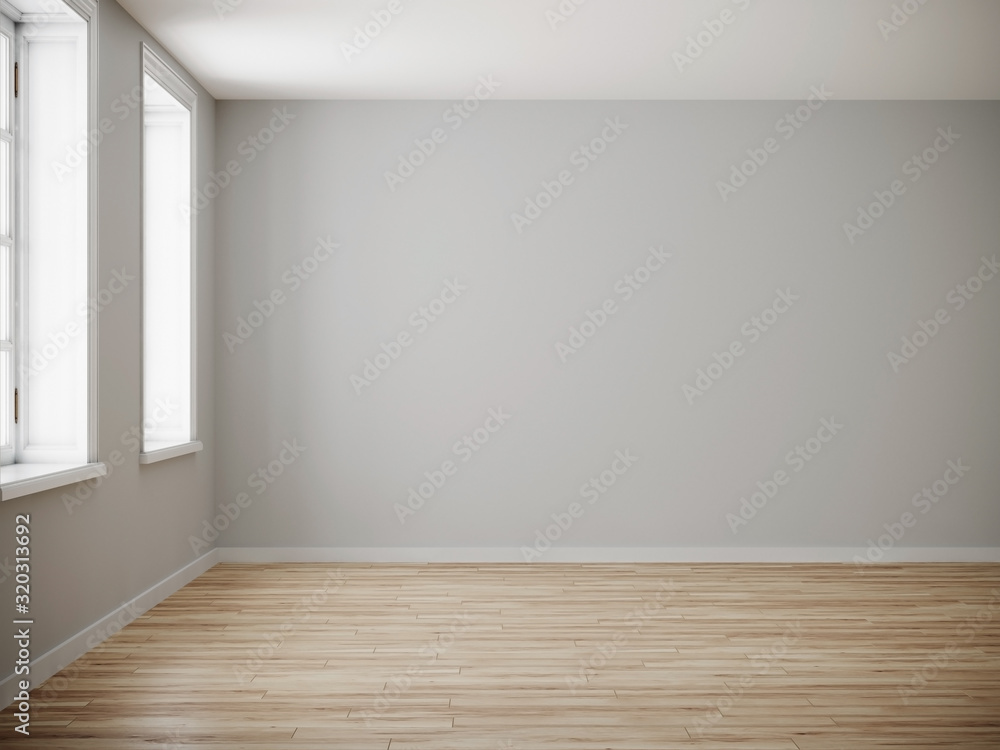 Empty room for mockup. Empty room with light wall and wooden floor.3d rendering. Empty room for mockup. Empty room with light wall and wooden floor.3d rendering.