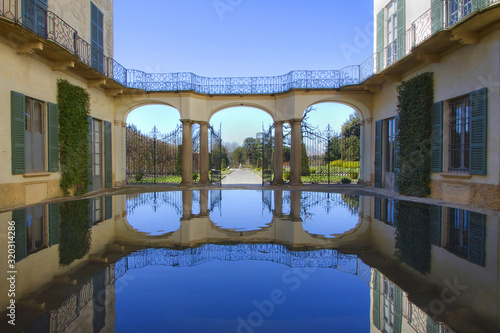 fontana della villa panza a varese in italia, fountain of the villa panza in varese city in italy