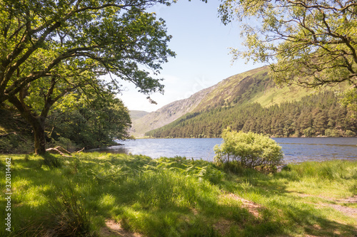 View of the Upper Lake at Glendalough National Park in County Wicklow, Ireland.