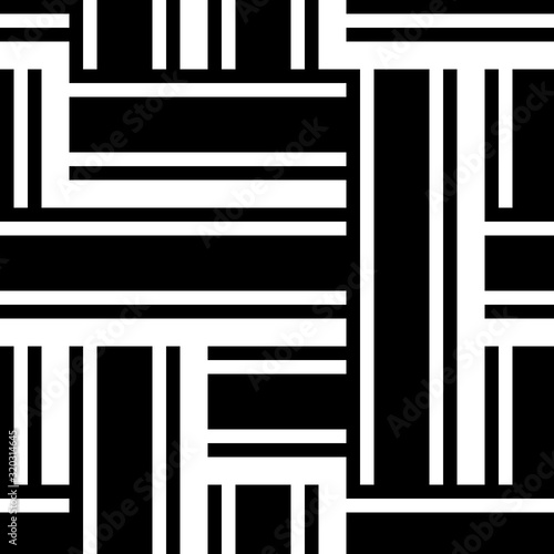 Seamless pattern with horizontal and vertical black segments