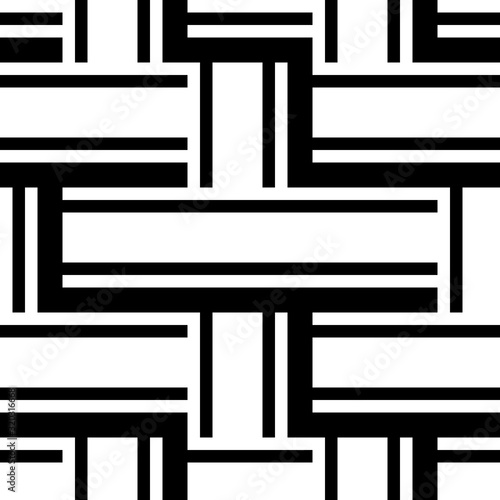Seamless pattern with horizontal and vertical black segments