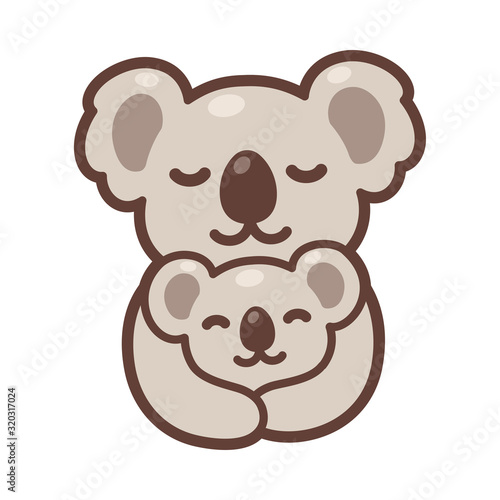 Koala mom and baby