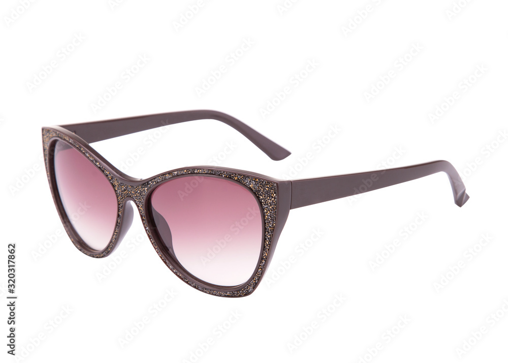 Sunglasses isolate on a white background. Beautiful female sunglasses on a white background.