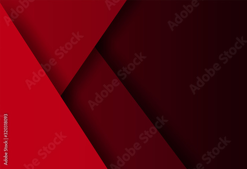 Abstract. Red geometric shape overlap background. paper art style ,light and shadow. vector.