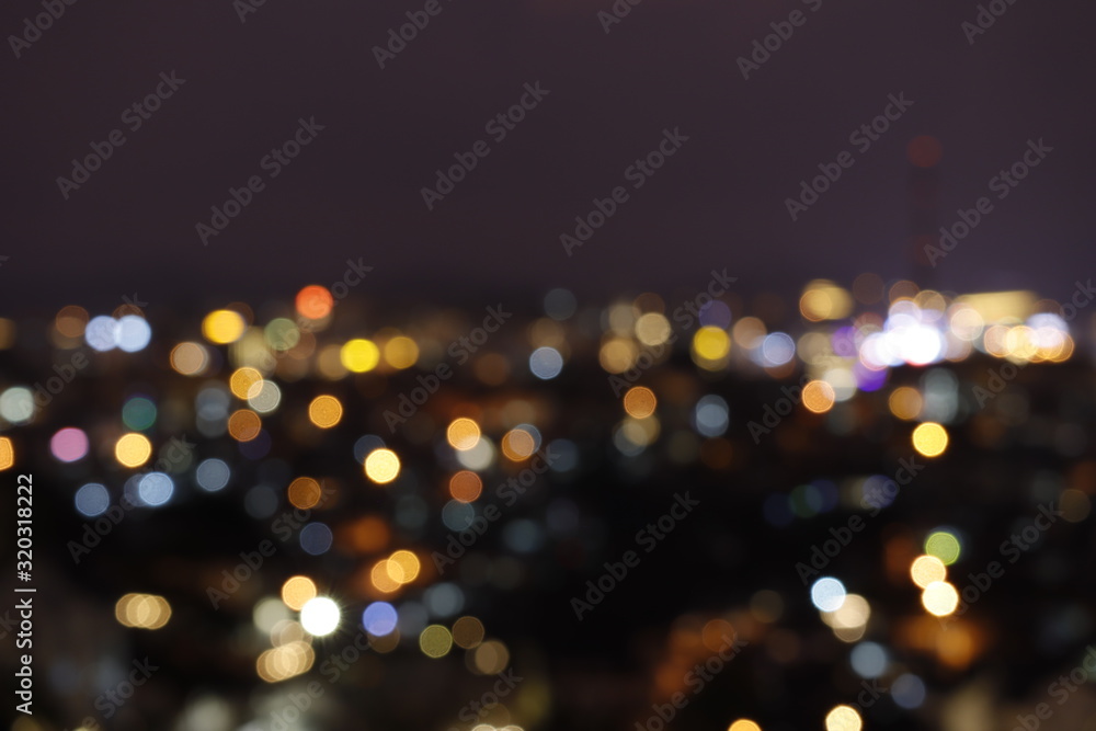 Beautiful city night light bokeh