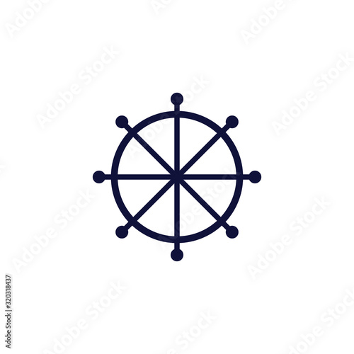 Ship s wheel icons for marine design, four types of colorful round icons,vector illustration
