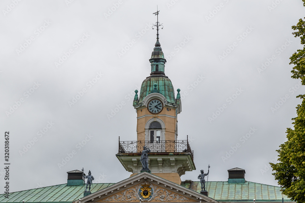 Historical Town hall building in the centre of old Pori town, Finland