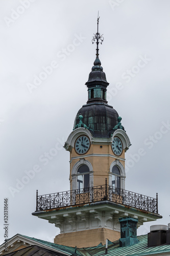 Historical Town hall building in the centre of old Pori town, Finland photo