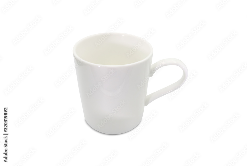 White ceramic mug isolated on white background with clipping path. White ceramic mug isolated on white background with clipping path.
