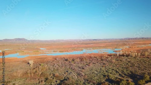 Aerial view of the upland marsh of Mittry Lake - Yuma Arizona