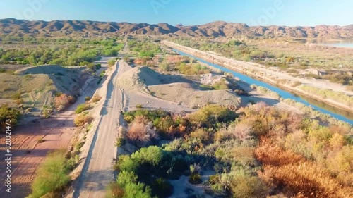 Aerial view of north end of Gila Gravity Irrigation Canal - Yuma Arizona