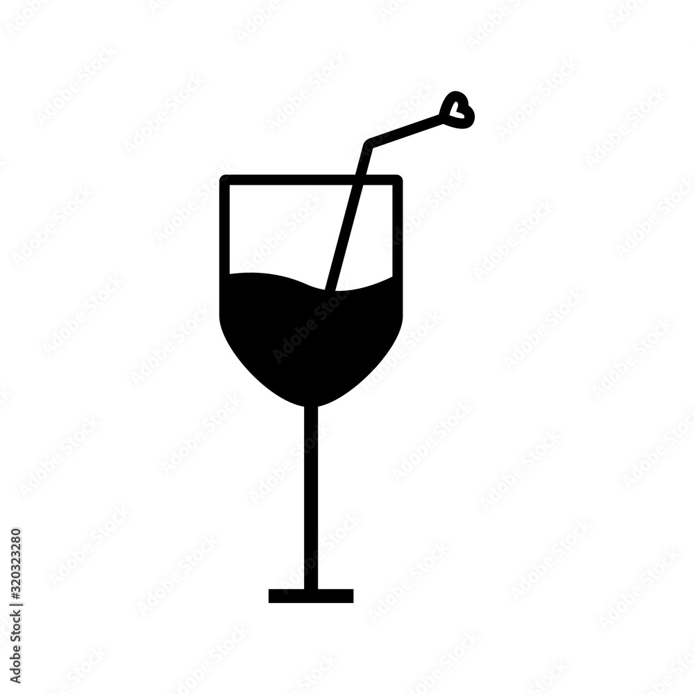 Glass icon, heart, valentine's day. Design template vector Glass icon, heart, valentine's day. Design template vector