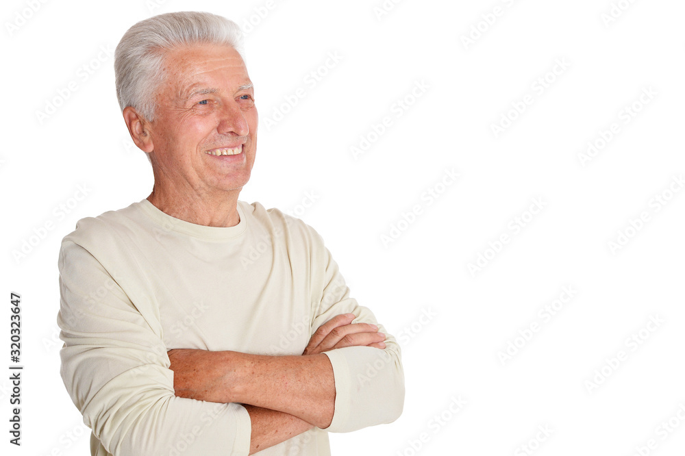 portrait of Smiling senior man with crossed arms portrait of Smiling senior man with crossed arms