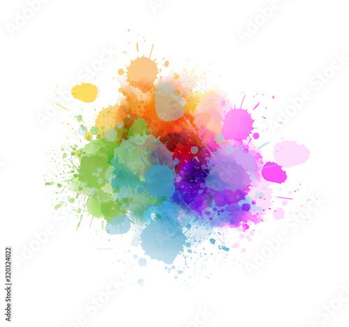 Multicolored splash watercolor blot