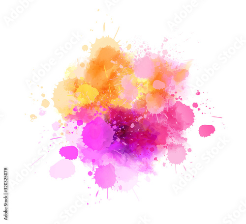 Multicolored splash watercolor blot