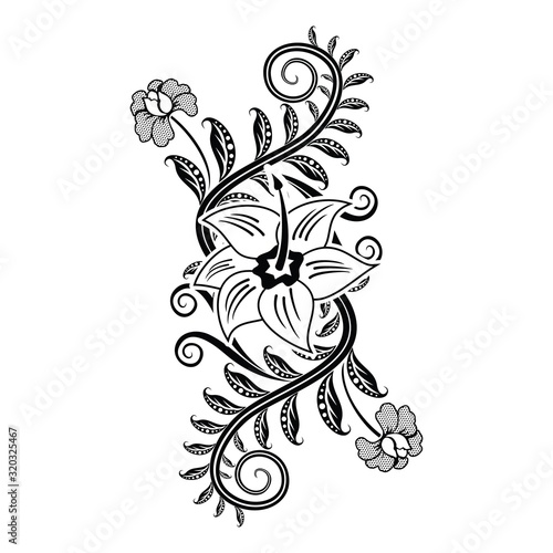 Floral ornament, flower illustration vector element