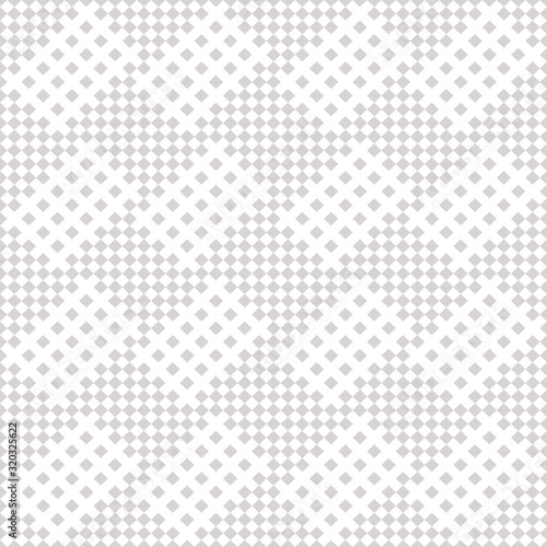 Vector geometric seamless pattern. Checkered plaid ornament. Subtle white and gray texture with squares, grid, lattice. Ethnic tribal style graphic background. Abstract repeat decorative design 
