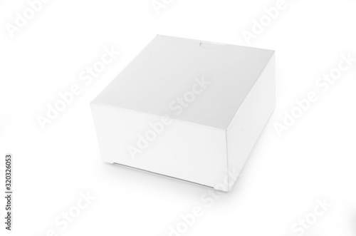 close up of a white box on white background