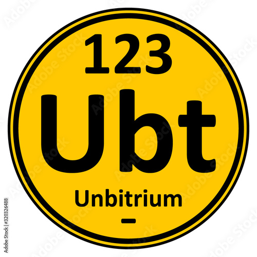 Periodic table element unbitrium icon.
