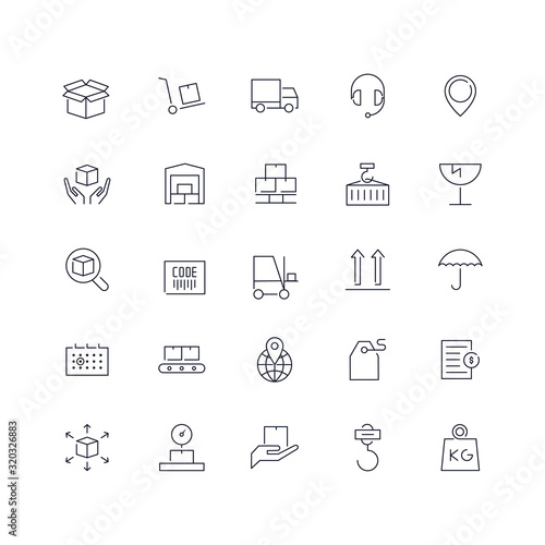 Line icons set. Logistics pack. Vector batch