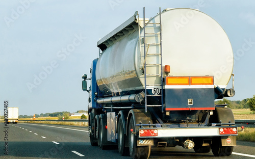 Tanker storage truck on highway of Poland
