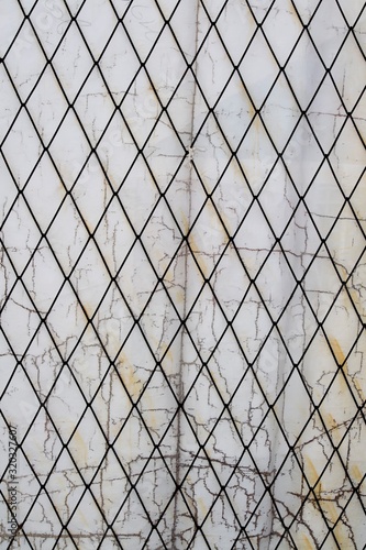 The texture behind the metal mesh