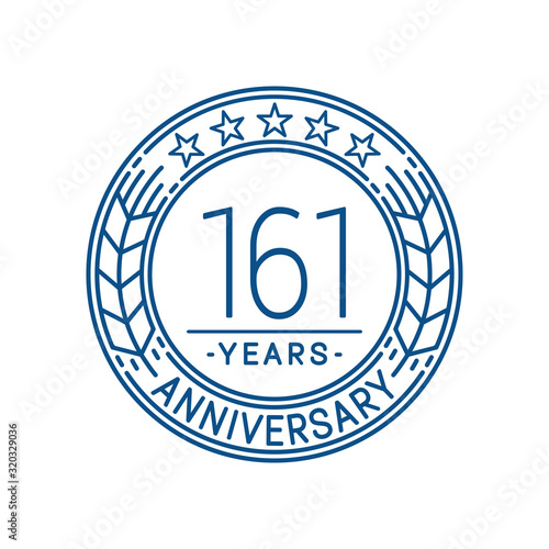 161 years anniversary celebration logo template. Line art vector and illustration.