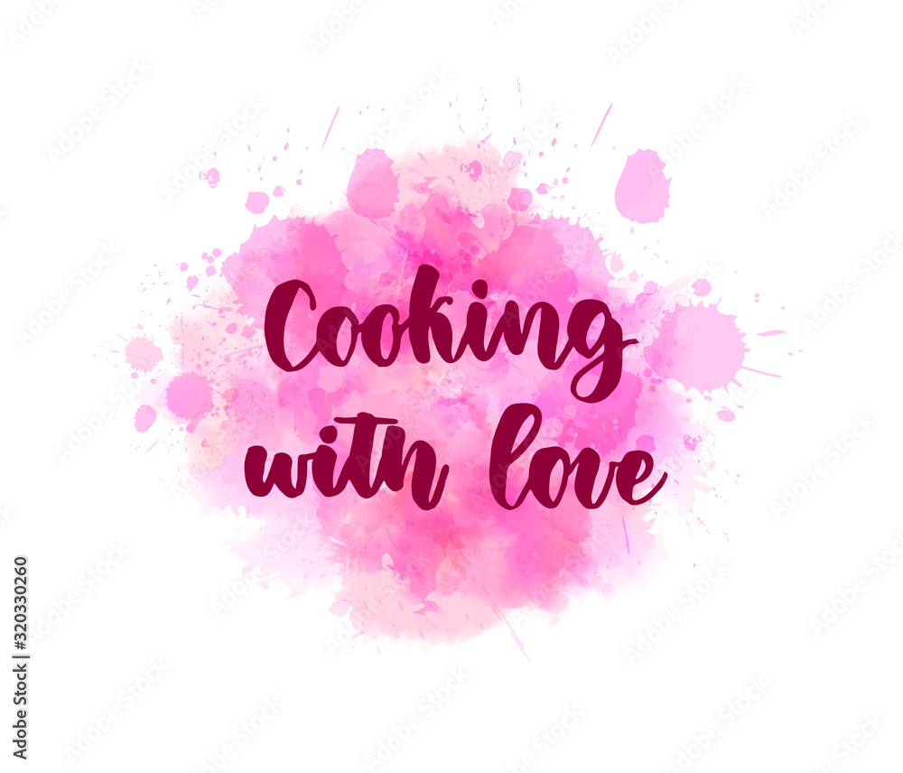 Cooking with love lettering background