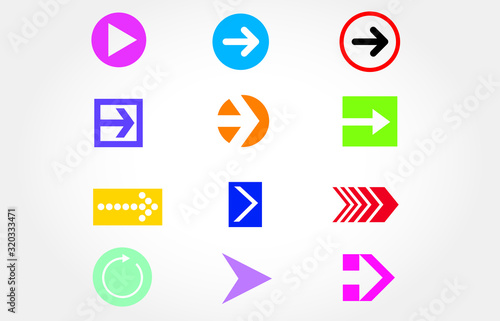 A set of unique vector arrows