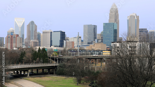 Charlotte  United States skyline and expressway