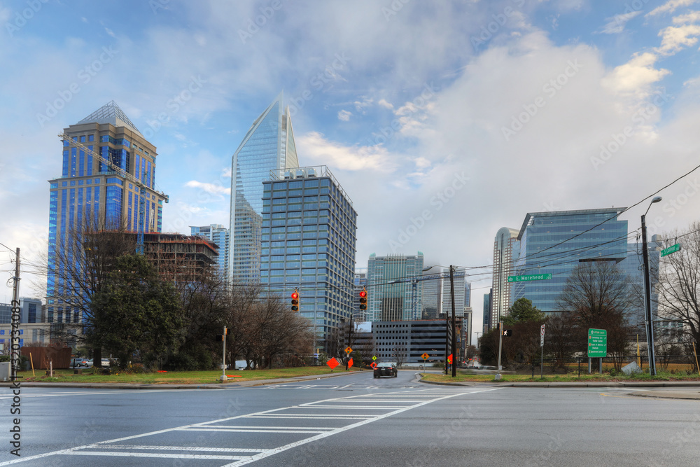 Charlotte, North Carolina skyline on lovely morning Charlotte, North Carolina skyline on lovely morning