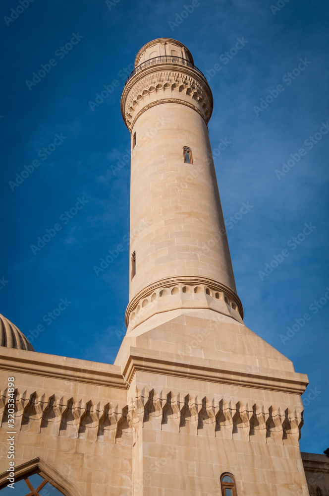 The Mosque Bibiheybat. Shia mosque, located on the shore of the Baku Bay, in the village of shikhovo in Azerbaijan.