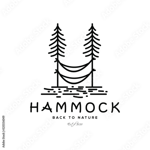 Hammock simple monoline illustration line art