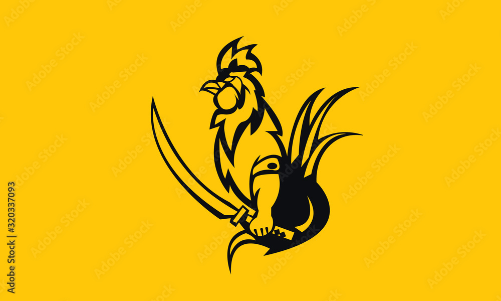 Mascot logo silhouette version. Logo in sport style, mascot logo illustration design vector