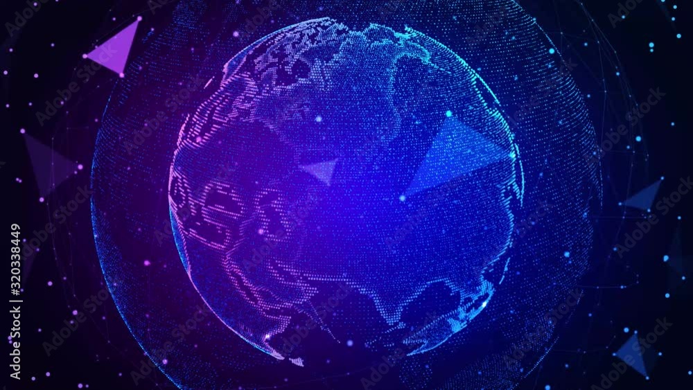 Digital data globe. Abstract 3D rendering of a scientific technology data network planet earth. 4K Digital World Networks. Digital data globe. Abstract 3D rendering of a scientific technology data network planet earth. 4K Digital World Networks.