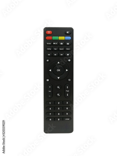 IPTV remote control isolated on white background with clipping path.
