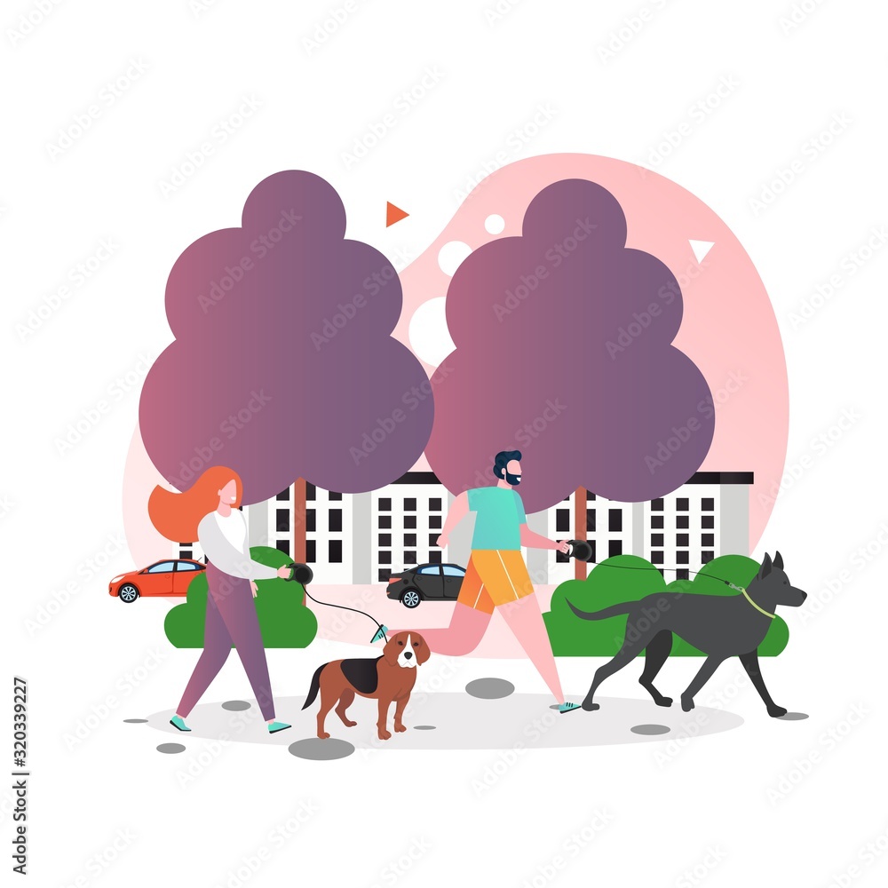 Fototapeta premium Pet care vector concept for web banner, website page