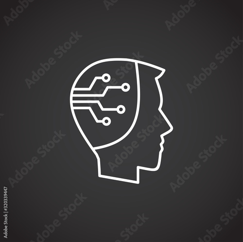 Ai related icon on background for graphic and web design. Simple illustration. Internet concept symbol for website button or mobile app.