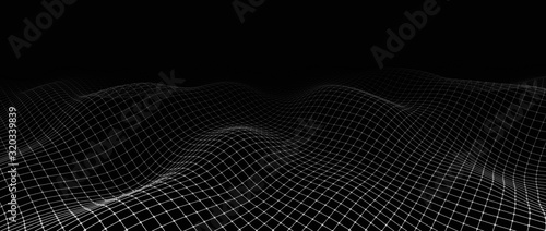 Abstract background with a dynamic wave. A large amount of data. Vector illustration.