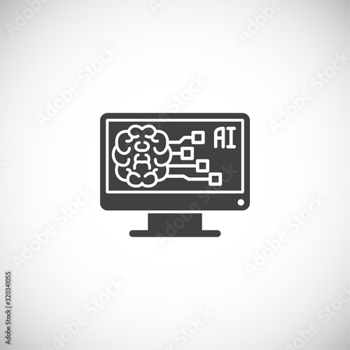 Ai related icon on background for graphic and web design. Simple illustration. Internet concept symbol for website button or mobile app.