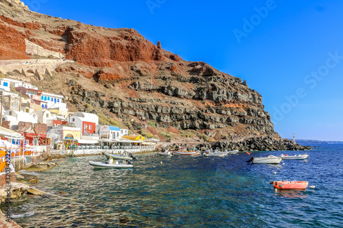 Ammoudi bay in the island oof Santorini, Oia village. 