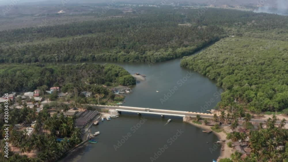 Aerial View of Magnificent Tres Palos Lagoon and Rainforest Near Acapulco, Mexico and Pacific Ocean Aerial View of Magnificent Tres Palos Lagoon and Rainforest Near Acapulco, Mexico and Pacific Ocean