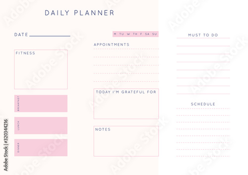 Planner sheet vector
